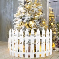 Gukasxi Fehér Mini Műanyag Kerítés Szett - 20 db Összekapcsolható Dekorációs Elválasztó Karácsonyfa Köré - 30 cm Magas Kerti Díszítő Elem 5