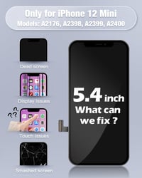 GULEEK iPhone 12 Mini LCD kijelző csere 5.4" fekete érintőképernyő szerszámokkal 2