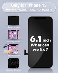 GULEEK iPhone 13 LCD Kijelző Csere 6.1 Hüvelyk Fekete Érintőképernyő Előre Összeszerelt Üveggel és Szerszámokkal 2