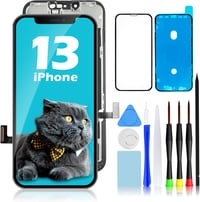 GULEEK iPhone 13 LCD Kijelző Csere 6.1 Hüvelyk Fekete Érintőképernyő Előre Összeszerelt Üveggel és Szerszámokkal 1
