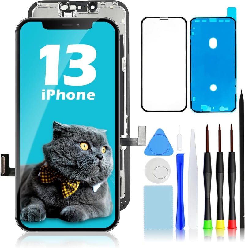 GULEEK iPhone 13 LCD Kijelző Csere 6.1 Hüvelyk Fekete Érintőképernyő Előre Összeszerelt Üveggel és Szerszámokkal