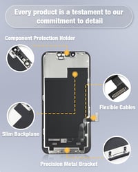GULEEK iPhone 13 LCD Kijelző Csere 6.1 Hüvelyk Fekete Érintőképernyő Előre Összeszerelt Üveggel és Szerszámokkal 3