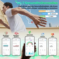 Inteligentný prsteň Gulemfy s LED displejom, meraním tepu/SpO2/spánku, IP68, Android/iOS 4