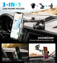 Încărcător auto wireless GuMosh 15W cu suport pentru telefon, prindere automată la 360° - negru 2