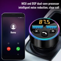 Guniata Bluetooth FM Transmitter autóba QC3.0 gyors töltővel és kihangosítóval 3