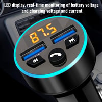Guniata Bluetooth FM Transmitter autóba QC3.0 gyors töltővel és kihangosítóval 6