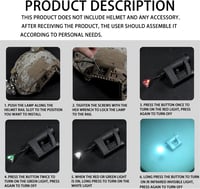 Gunyoo Taktikai Sisak Lámpa 4 Üzemmóddal - Zöld/Piros/Fehér/IR LED Hajlítható Nyakkal - Vadászathoz, Airsoft Játékhoz, Túrázáshoz - Brown 7