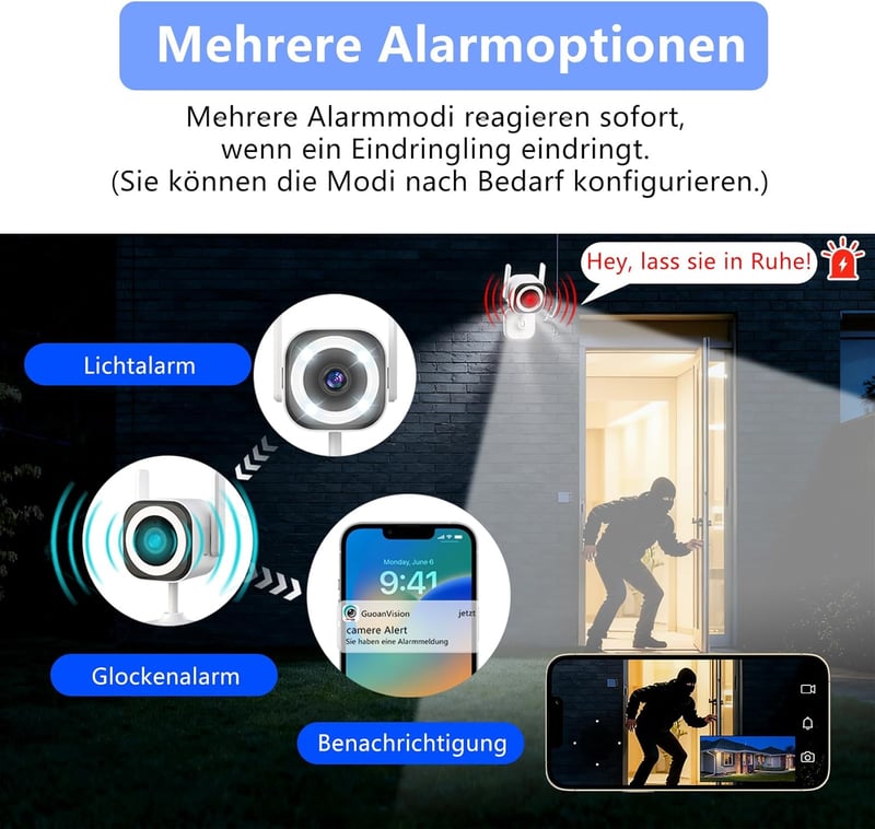 GUOANVISION 5G 2K WiFi Biztonsági Kamera Beltéri Kültéri IP66 Vízálló Éjjellátó
