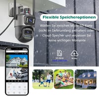 GUOANVISION 6MP Kettős Lencse Kültéri Biztonsági Kamera Éjjellátóval és Automatikus Követéssel 6