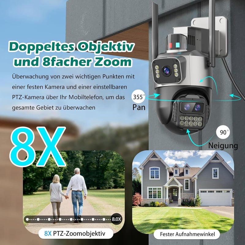 GUOANVISION 6MP PTZ Kültéri Biztonsági Kamera IP66 Éjjellátó Automatikus Követéssel