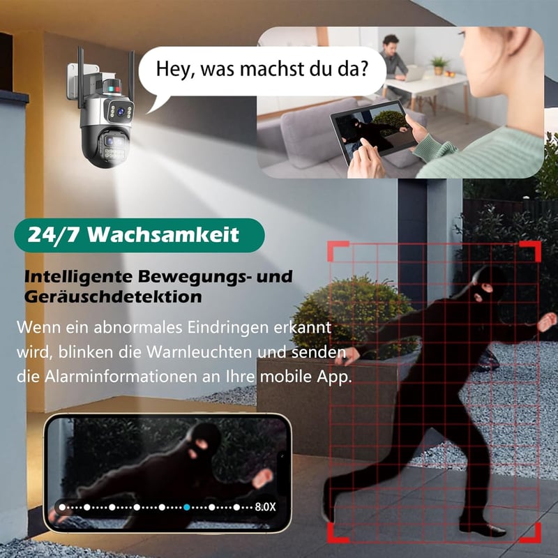 GUOANVISION 6MP PTZ Kültéri Biztonsági Kamera IP66 Éjjellátó Automatikus Követéssel