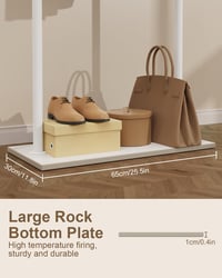 GUOHNHE Freestanding Ruhaállvány Fehér 175cm Kőlappal és 2 Horoggal 4