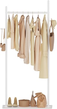 GUOHNHE Freestanding Ruhaállvány Fehér 175cm Kőlappal és 2 Horoggal 1