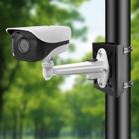 GUOSIYAO függőleges oszlopos rögzítő CCTV és IP kamerákhoz, 2 állítható bilincs, sarkidom, acél napelemtartó, fekete 3