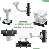 GUOSIYAO függőleges oszlopos rögzítő CCTV és IP kamerákhoz, 2 állítható bilincs, sarkidom, acél napelemtartó, fekete 6