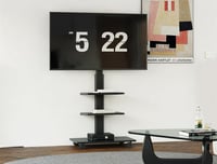 Gurulós TV Állvány 32-60" Képernyőkhöz - Állítható Magasság, 3 Polc, 35° Forgatható, 30kg Teherbírás, VESA 600x400 Kompatibilis, Fe 7