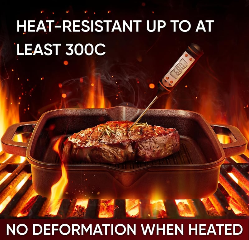 GUSSKÖNIG 30 cm előfűszerezett öntöttvas grilllap steaklap gáz és indukció tűzhelyhez tisztítószerrel receptkönyv