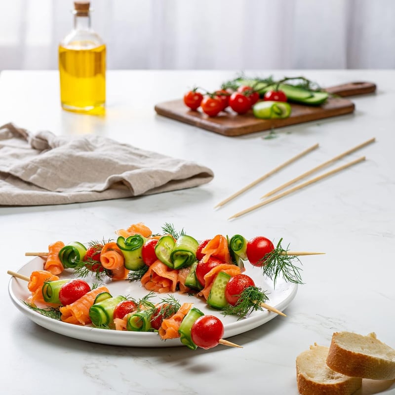 GUSTO 12 Inch Bamboo Nyársak 100 db Grillezéshez, Shish Kebabhoz és Koktélokhoz