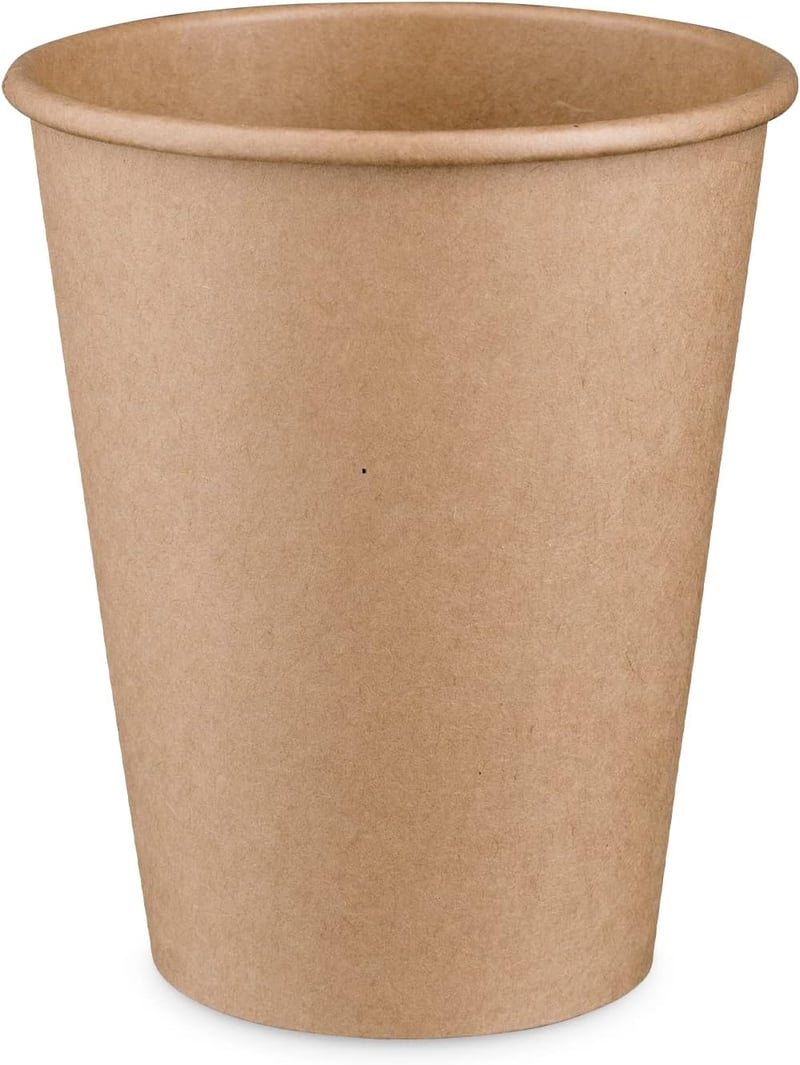 GUSTO 340ml Barna Kraft Papír Kávécsészék 100db Ökológikus Eldobható