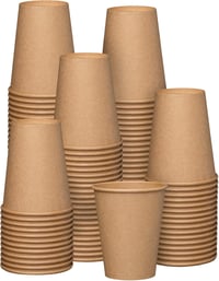 GUSTO 340ml Barna Kraft Papír Kávécsészék 100db Ökológikus Eldobható 1