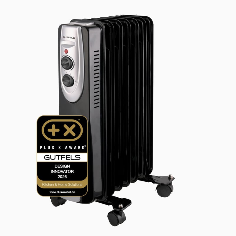Olejový radiátor Gutfels HR 32009 sw – 9 rebier, 3 stupne výkonu, 2000 W, čierny