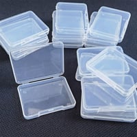 GUUZI 18 db átlátszó téglalap mini műanyag tárolódoboz fedéllel, 6,8x5,2x1,2 cm külső, 6,5x4,9x1 cm belső 2