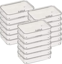 GUUZI 18 db átlátszó téglalap mini műanyag tárolódoboz fedéllel, 6,8x5,2x1,2 cm külső, 6,5x4,9x1 cm belső 1