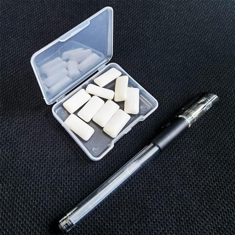 GUUZI 18 db átlátszó téglalap mini műanyag tárolódoboz fedéllel, 6,8x5,2x1,2 cm külső, 6,5x4,9x1 cm belső