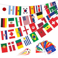 Ghirlandă cu 50 de steaguri ale lumii GUVYATI, 15 metri, 14x21 cm, potrivită pentru campionate de fotbal, cluburi sportive, Campionate Mondiale, Olimpiade, decor pentru baruri și petreceri 1