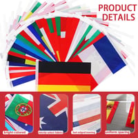 Ghirlandă cu 50 de steaguri ale lumii GUVYATI, 15 metri, 14x21 cm, potrivită pentru campionate de fotbal, cluburi sportive, Campionate Mondiale, Olimpiade, decor pentru baruri și petreceri 3