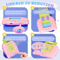 Carduri de învățare a limbii germane cu redare audio GUYUCOM - roz - 194 de carduri / 388 de cuvinte - pentru vârste între 2 și 6 ani 3