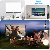 Ecran de proiecție Guzeelu 100 inchi 16:9, portabil, pliabil, anti-șifonare, cu cârlige și corzi, pentru home cinema, birou, școală și utilizare în exterior 7