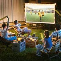 Ecran de proiecție Guzeelu 100 inchi 16:9, portabil, pliabil, anti-șifonare, cu cârlige și corzi, pentru home cinema, birou, școală și utilizare în exterior 6