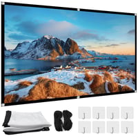 Ecran de proiecție Guzeelu 100 inchi 16:9, portabil, pliabil, anti-șifonare, cu cârlige și corzi, pentru home cinema, birou, școală și utilizare în exterior 1