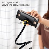 GVEFIVME Univerzális Tablet Tartó - 360° Hajlítható Karos Állvány Csipesszel, 4.7-10.5" Készülékekhez, iPad Pro, iPhone Xs Kompatibilis, Fek 2
