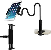 GVEFIVME Univerzális Tablet Tartó - 360° Hajlítható Karos Állvány Csipesszel, 4.7-10.5" Készülékekhez, iPad Pro, iPhone Xs Kompatibilis, Fek 1