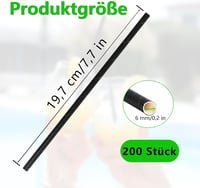 gvivej 200 db papírszívószál 6mm fekete - koktél, kávé, ünnepség 4