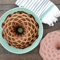 gvivej 23 cm-es szilikon Bundt sütőforma spirál mintával rózsaszín 5