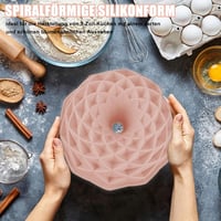 gvivej 23 cm-es szilikon Bundt sütőforma spirál mintával rózsaszín 4