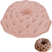gvivej 23 cm-es szilikon Bundt sütőforma spirál mintával rózsaszín 1