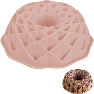 gvivej Silikonski kalup za kuglof Spirala - roza - 23 cm