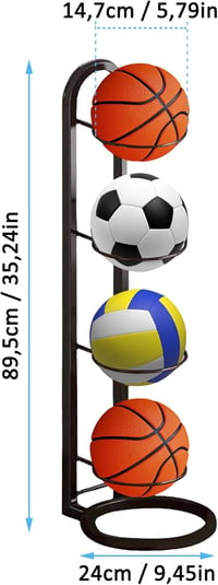 gvivej Függőleges Labdatartó Állvány Kosárlabda Futball Röplabda Tároláshoz 3