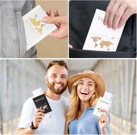 gvivej Útlevéltartó Szett PU Bőr Útlevél Tok Szervező Bankkártya Tartóval Fekete Fehér 2 Darabos Unisex Modern Dizájn 7