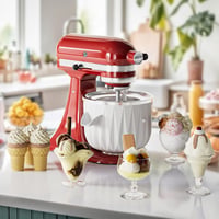 GVODE fagylalt készítő adapter KitchenAid mixerhez, fagylalt és sorbet készítés 4,5-7Qt - White/Opulent Garden, Plastic 2