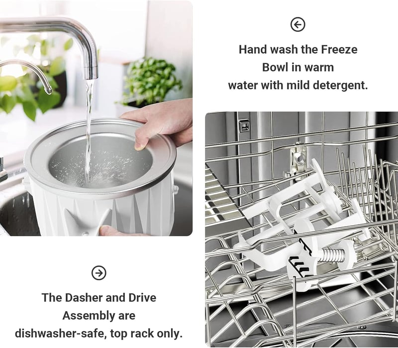 GVODE fagylalt készítő adapter KitchenAid mixerhez, fagylalt és sorbet készítés 4,5-7Qt - White/Opulent Garden, Plastic