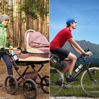 Gvolatee 2 ks držiak na pohár, 360-stupňový otočný držiak na nápoje na kočík, bez skrutiek, na bicykel, horský bicykel a invalidný vozík, čierny 5