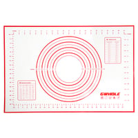 GWHOLE Silikónová podložka na pečenie a vaľkanie cesta, opakovane použiteľná, nepriľnavá, protišmyková, s vyznačenými mierami, 60x40 cm, červená 1