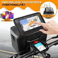 Cyklistická taška na riadidlá GXCROR 5,5 l, vodoodolná, s puzdrom na telefón s dotykovým displejom a ramenným popruhom – univerzálna pre elektrobicykle, MTB a mestské bicykle 3