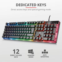 Herná klávesnica Trust 835 Azor – talianske rozloženie QWERTY, podsvietenie RGB LED, funkcia anti-ghosting, USB, čierna – PC, notebook, Mac 5