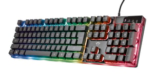 GXTrust 835 Azor gaming tipkovnica – talijanski QWERTY raspored, RGB LED pozadinsko osvjetljenje, anti-ghosting, USB, crna – PC, prijenosno računalo, Mac